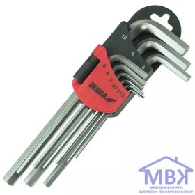 DEDRA hosszú imbuszkulcsok 1.5-10mm készlet 9db, CRV