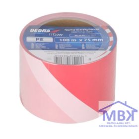 DEDRA figyelmeztető szalag 75mm x 100m, ragasztó nélkül