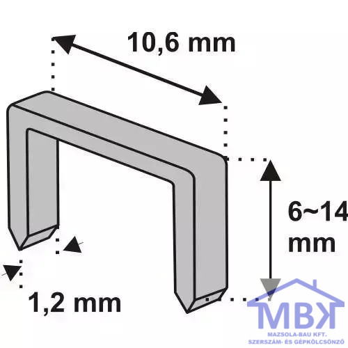DEDRA Tűzőkapocs 12mm, D11, (1,2x10,6mm)