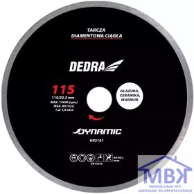   DEDRA folyamatos vágóélű gyémánttárcsa csempe 250/25,4mm Dynamic