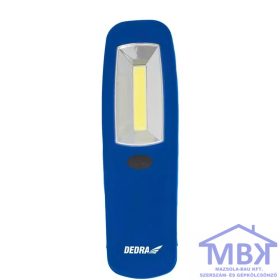 DEDRA zseblámpa 3W COB LED, hosszúkás, elemekkel
