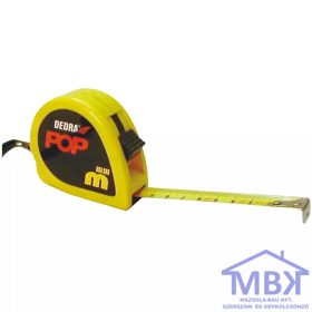 DEDRA 10m/25mm mérőszalag, STOP gomb, sárga